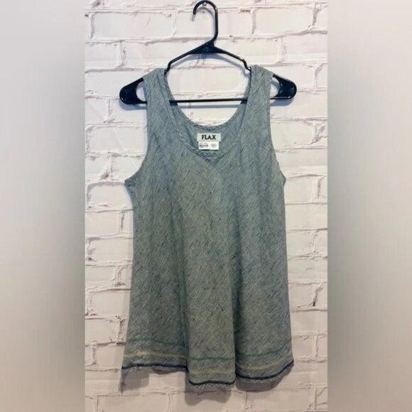 FLAX blue sleeveless top M - Picture 8 of 8